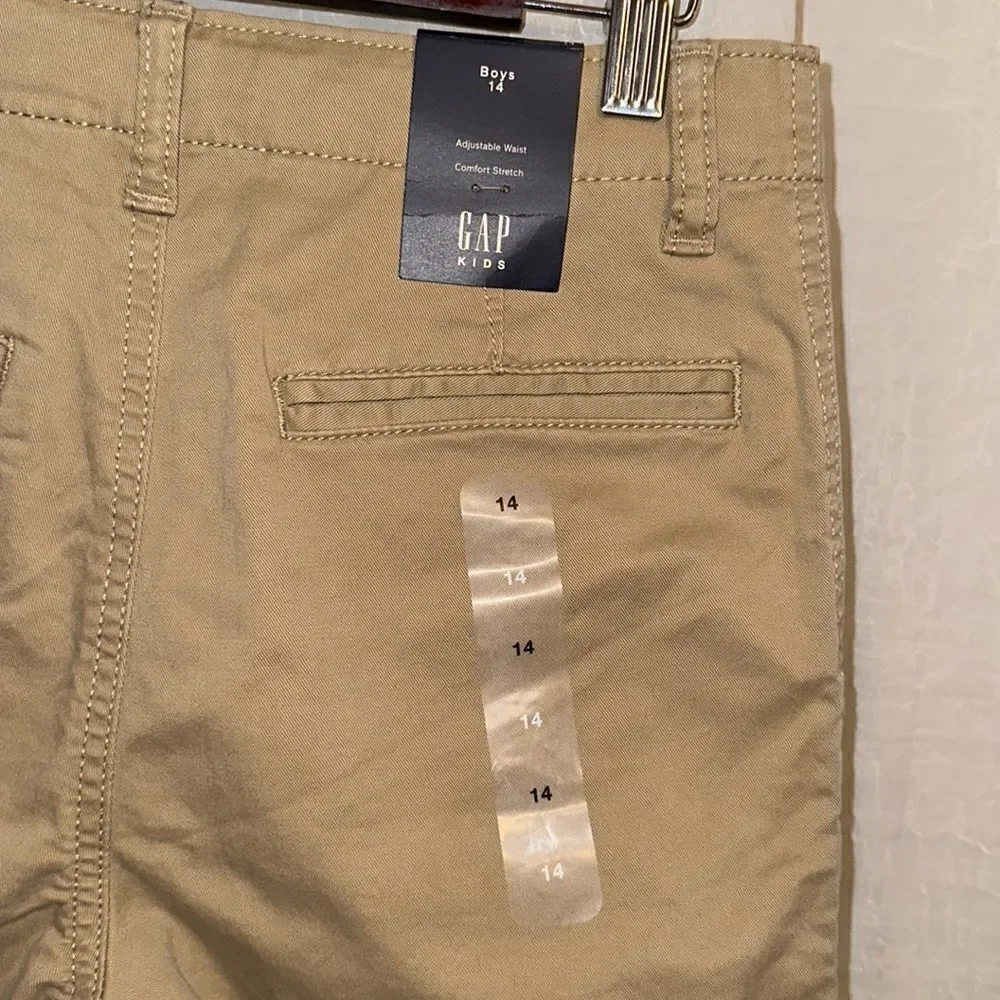 GAP 14 NWT Khaki Tan Cotton Adjustable Waist Stretch Shorts